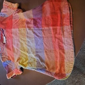 Colorful Plaid Short Sleeve Top